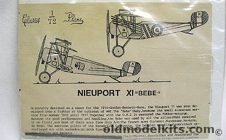 Classic Plane 1/72 Nieuport XI Bebe - Bagged plastic model kit